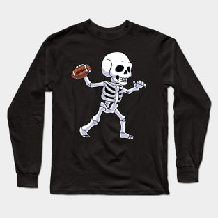 Skeleton American Football Player Halloween Costume Long Sleeve T-Shirt